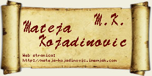 Mateja Kojadinović vizit kartica